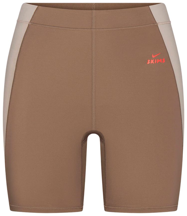 NikeSKIMS Shine High Waisted 5 Biker Shorts TruffleStone
