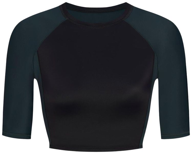 NikeSKIMS Shine Padded 12 Sleeve Crop Top ObsidianDark Teal