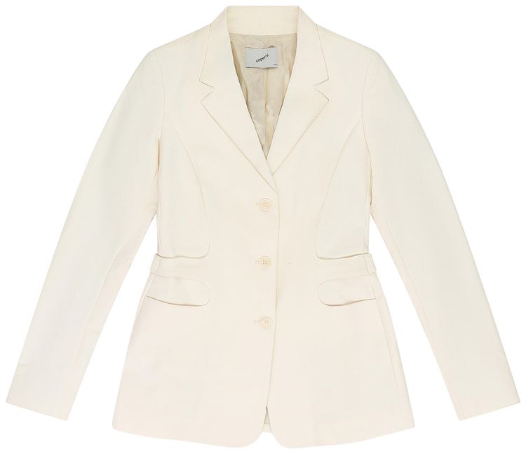 Coperni Trompe Loeil Belted Tailored Jacket Cream