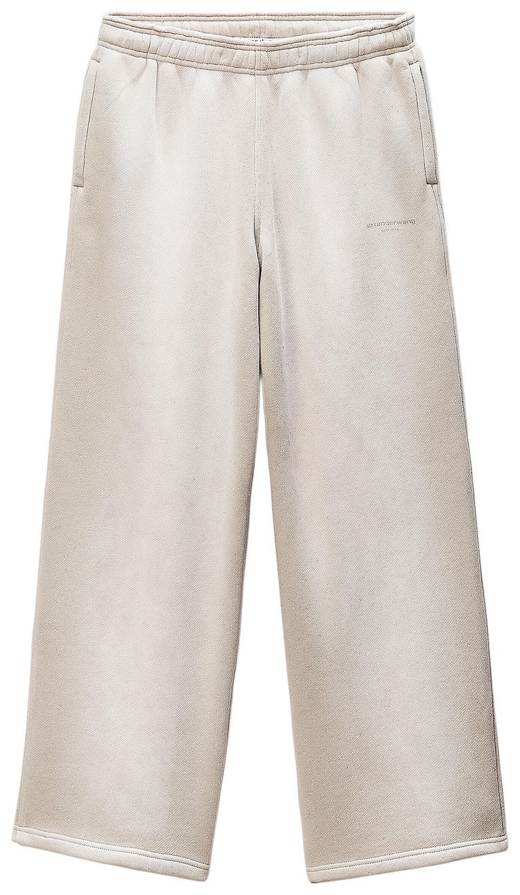 Alexander Wang Mid Rise Sweatpants with Allover Hotfix Washed Khaki