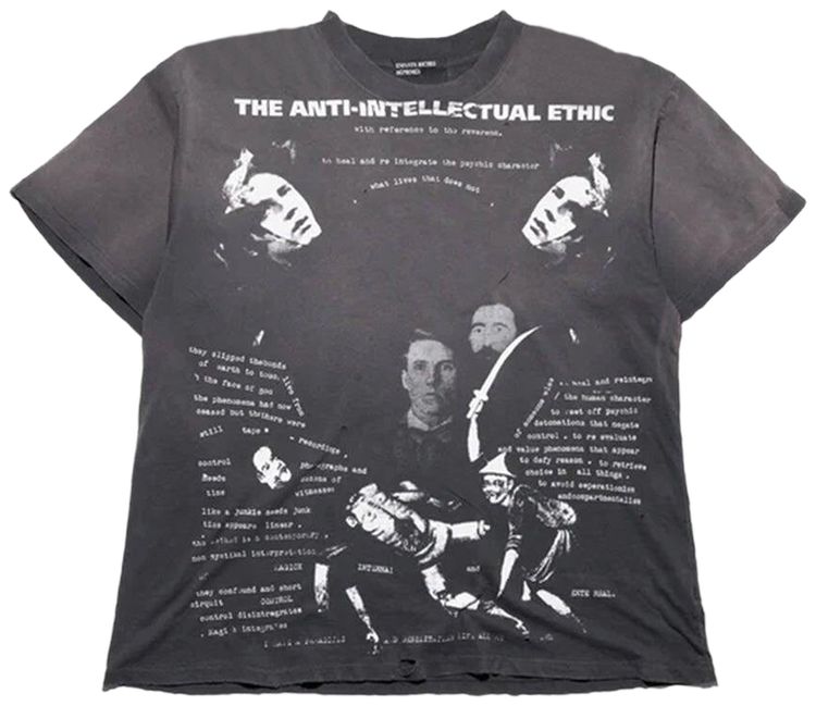 Enfants Riches Deprimes Anti Intellectual Ethic T Shirt Sun Faded Black