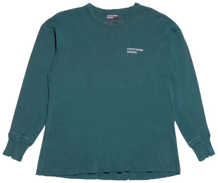 Enfants Riches Deprimes Classic Logo Distressed Thermal Long Sleeve Forest Green