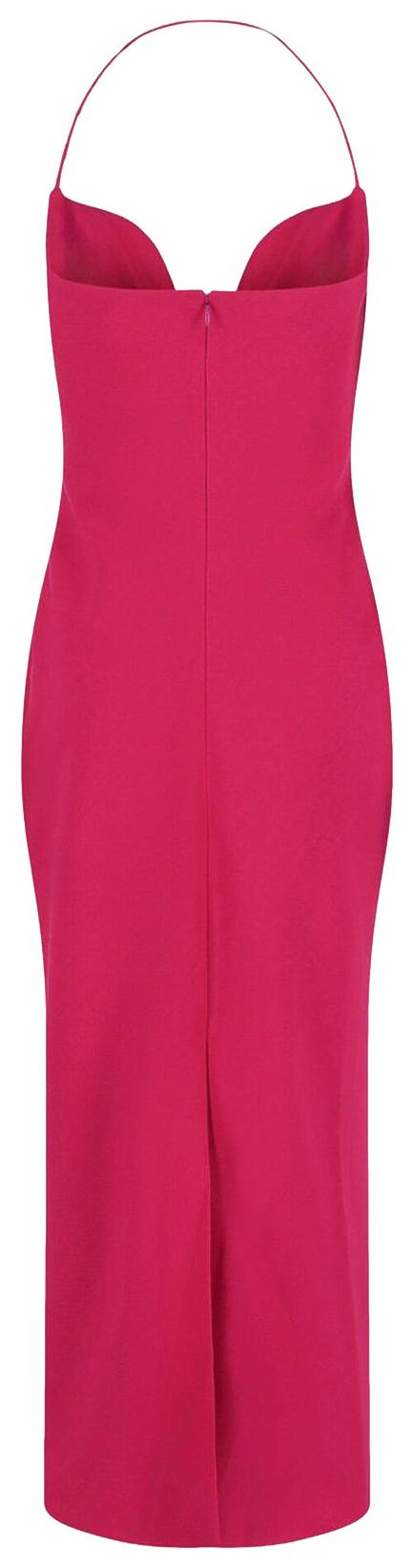 Givenchy Wool Dress with Plunging Neckline Fuchsia