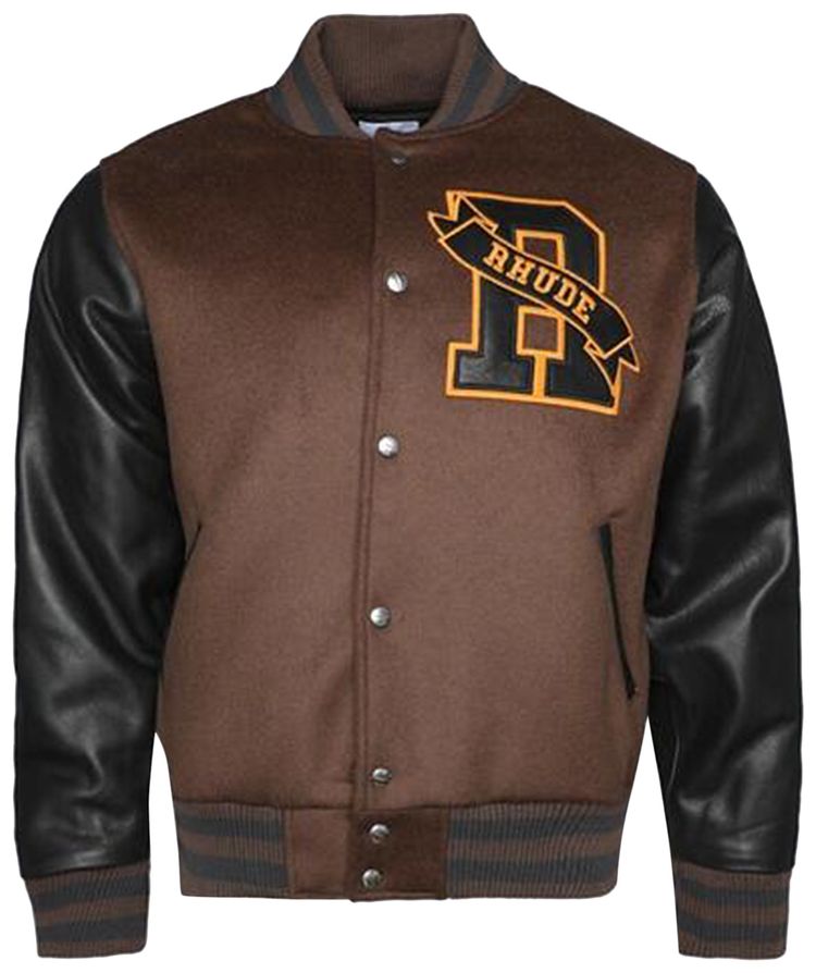 Rhude Hills Varsity Jacket BlackBrown