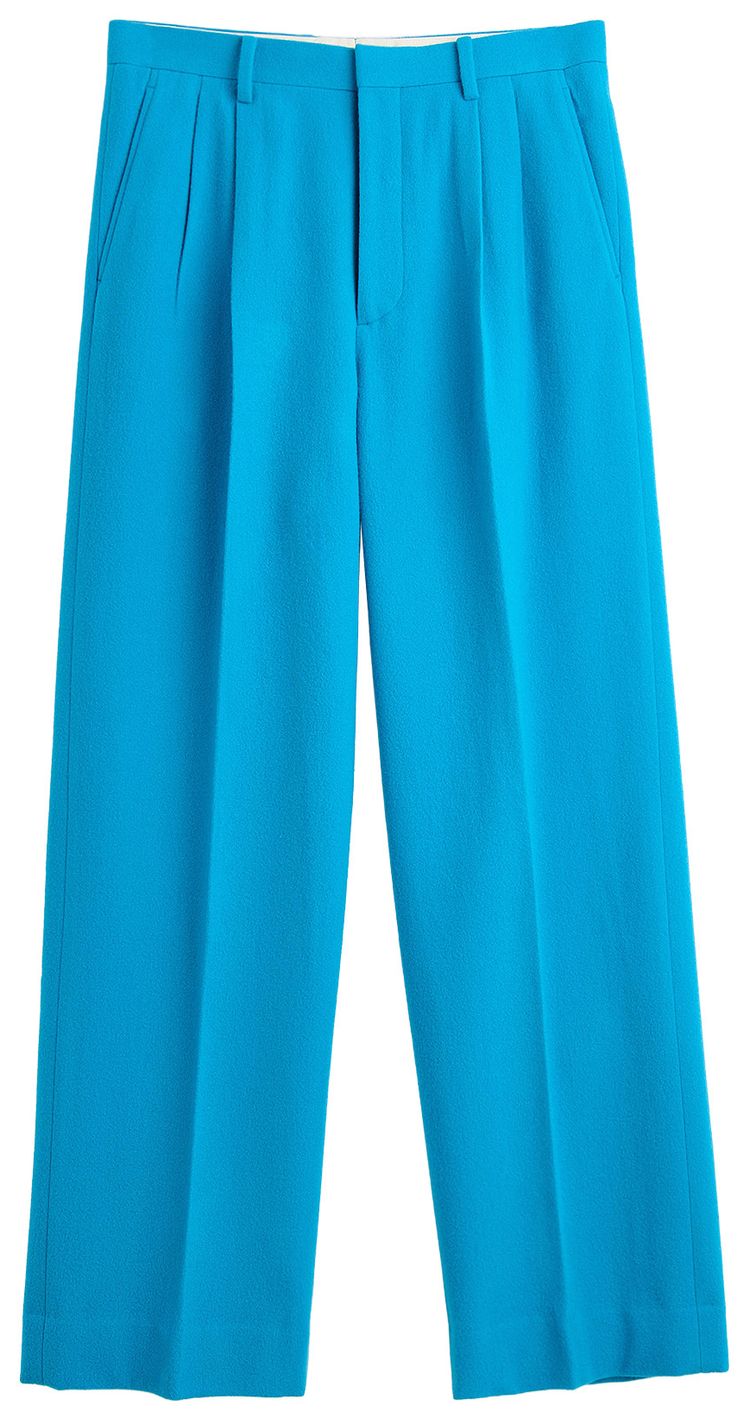 Auralee Brushed Super Fine Wool Flannel Slacks Light Blue