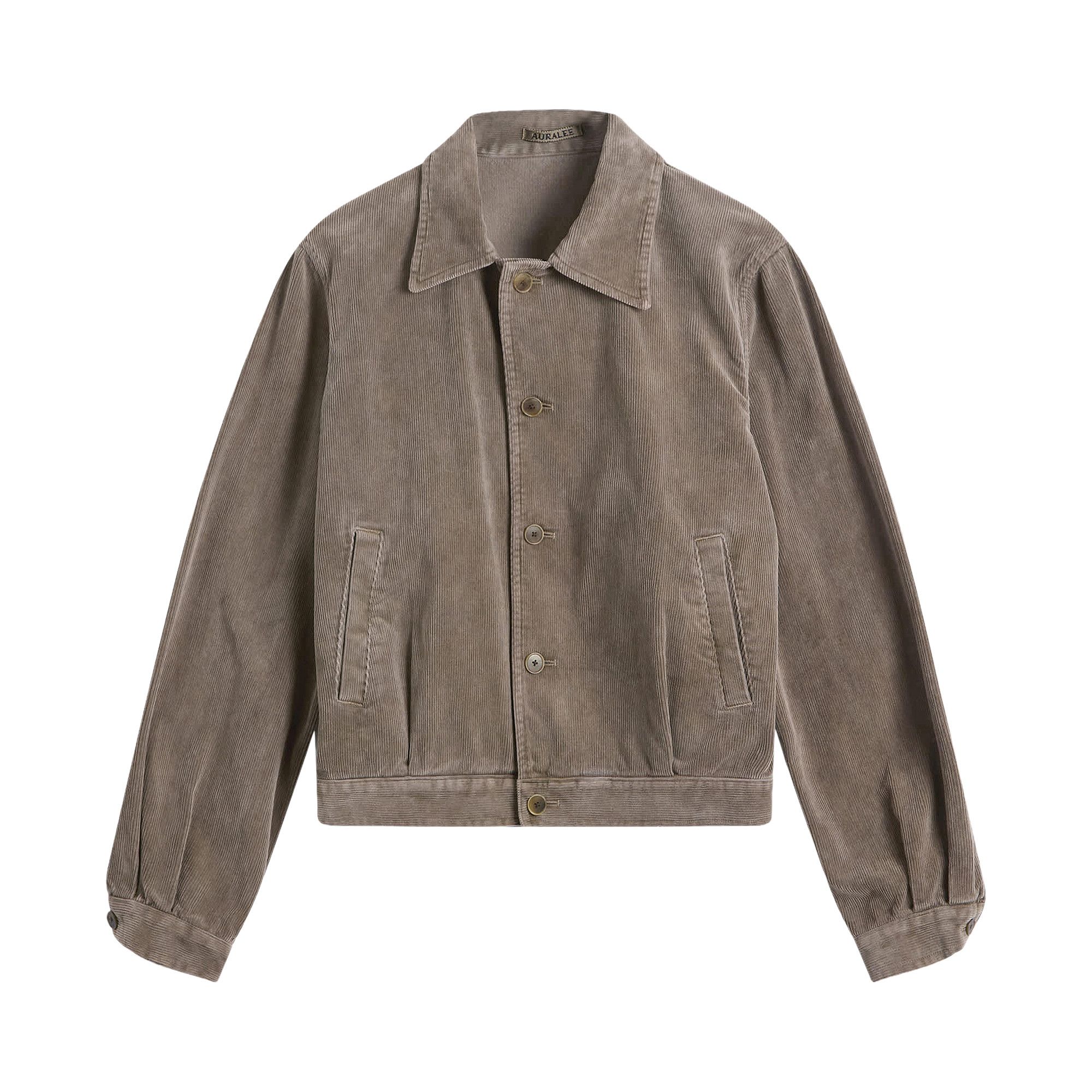 Buy Auralee Pigment Dyed Finx Corduroy Blouson 'Olive Brown
