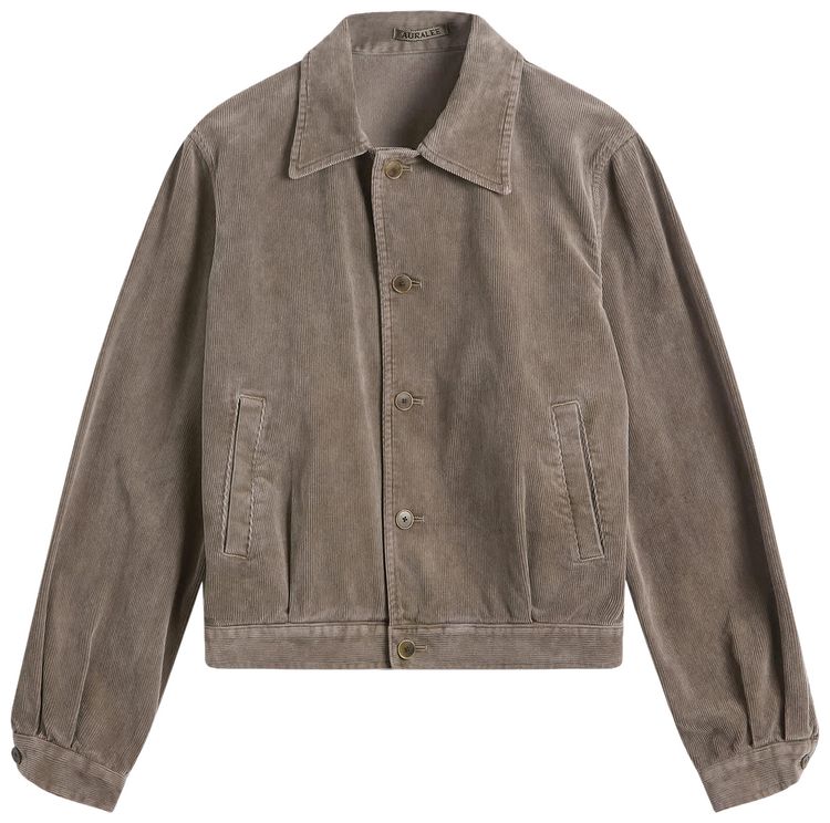 Auralee Pigment Dyed Finx Corduroy Blouson Olive Brown