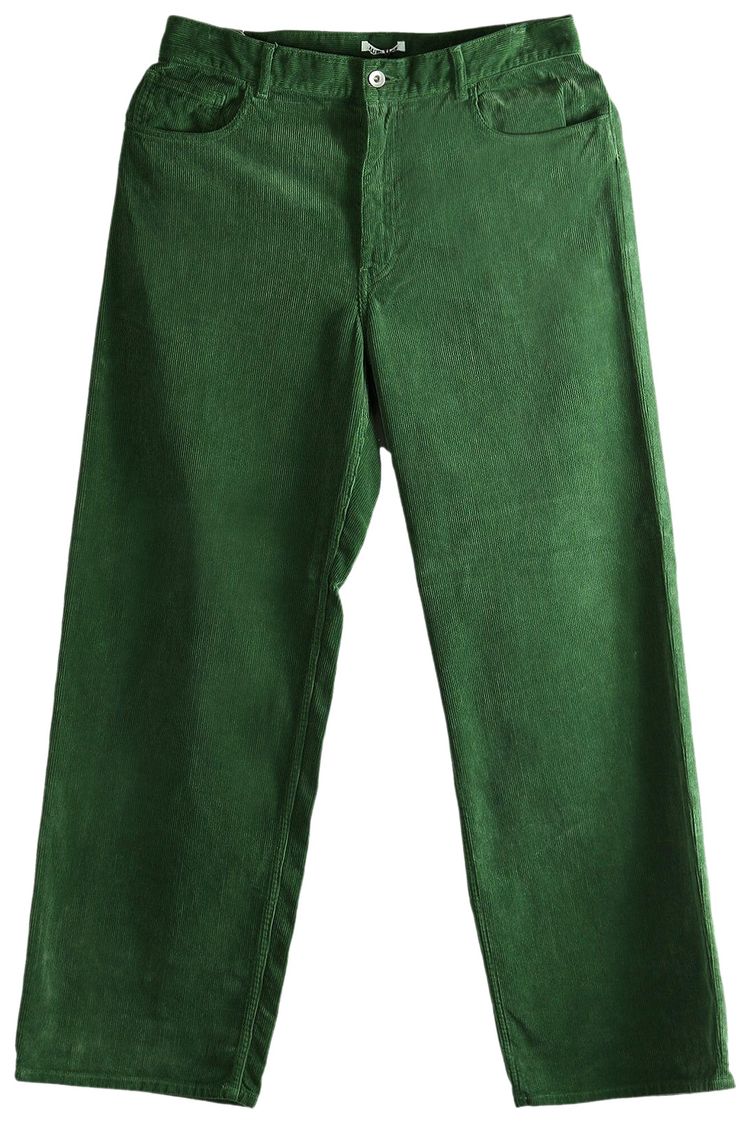 Auralee Pigment Dyed Finx Corduroy Wide 5P Pants Forest Green