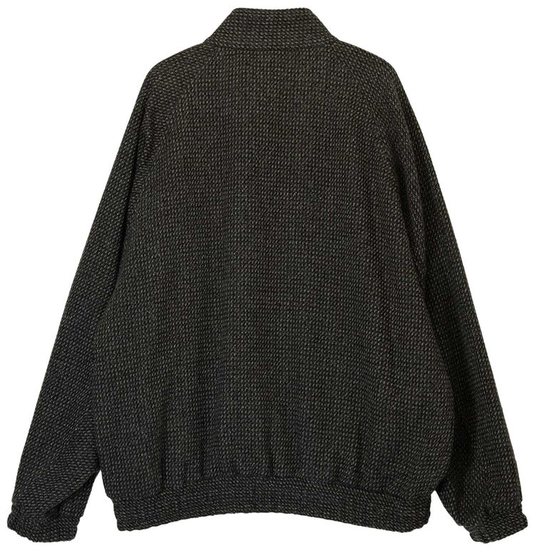Auralee Alpaca Wool Silk Tweed Zip Blouson Grey Brown Hairline