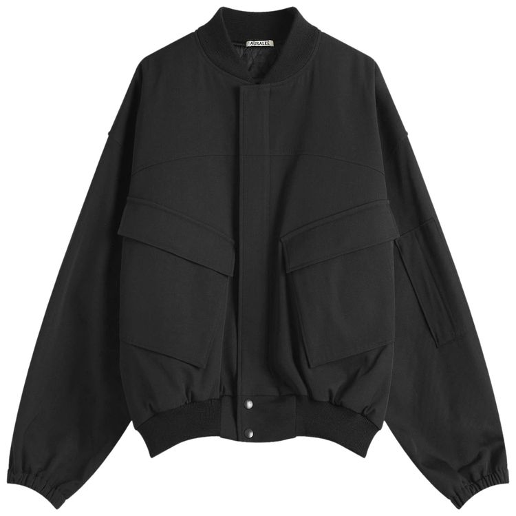 Auralee Light Wool Max Gabardine Chambray Padded Flight Blouson Khaki Beige