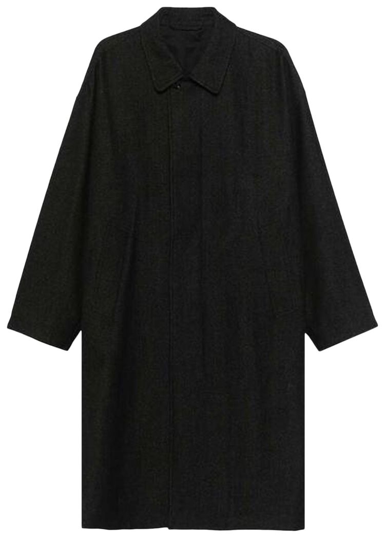 Lemaire Boxy Overcoat BlackGrey Melange