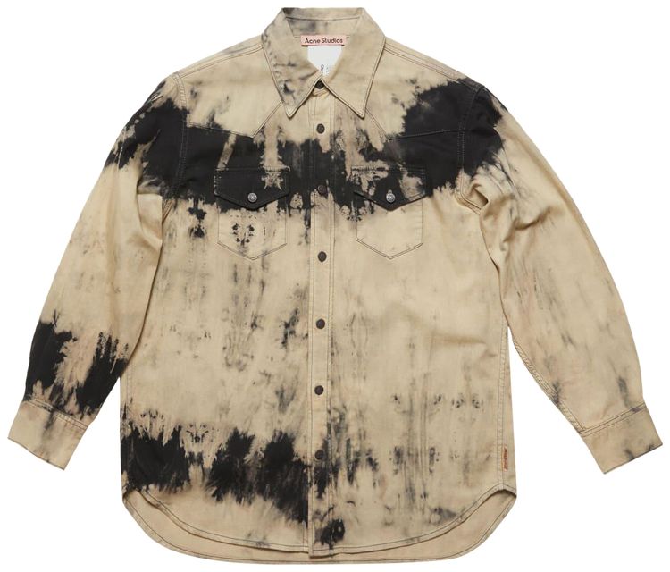 Acne Studios Long Sleeve Shirt BeigeBlack