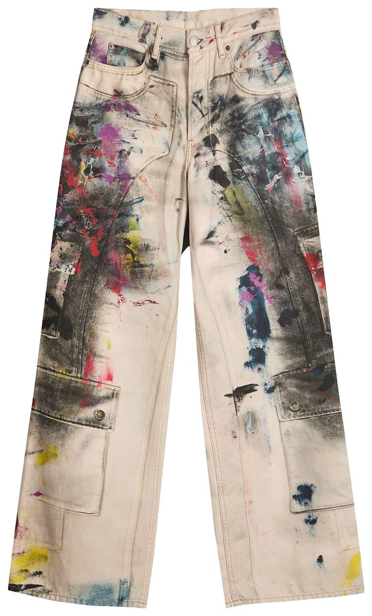 Acne Studios 1981 Baggy Fit Jeans WhiteMulti