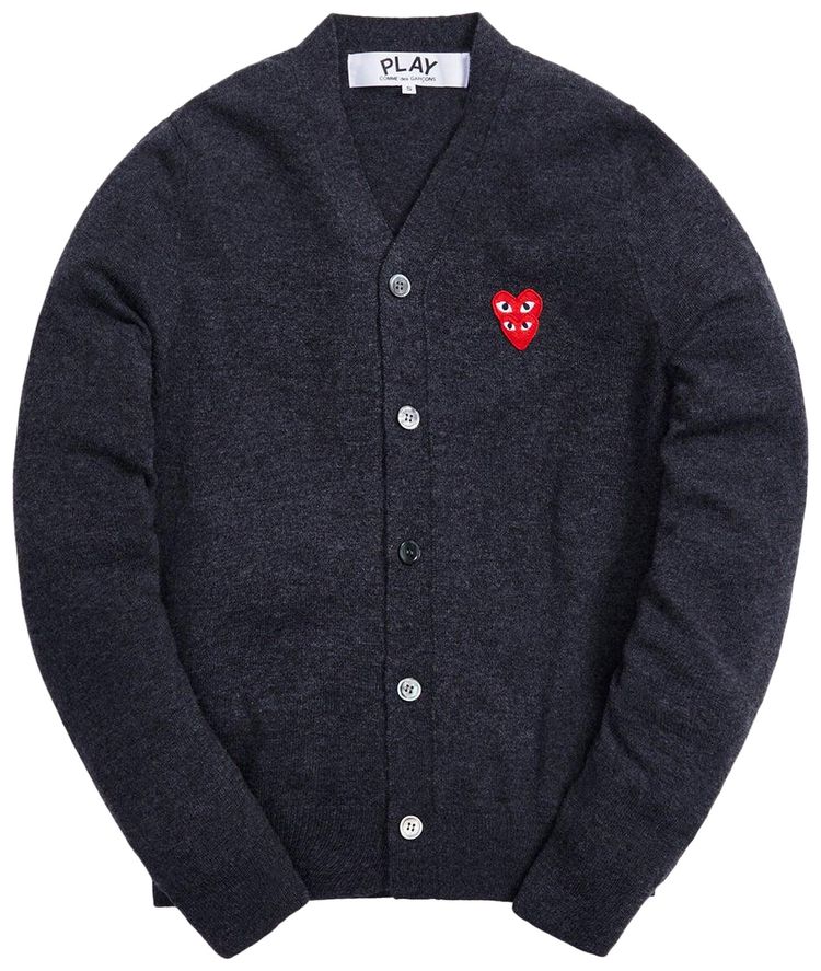 Comme des Garcons Play Double Heart Hooded Zip Sweatshirt Black