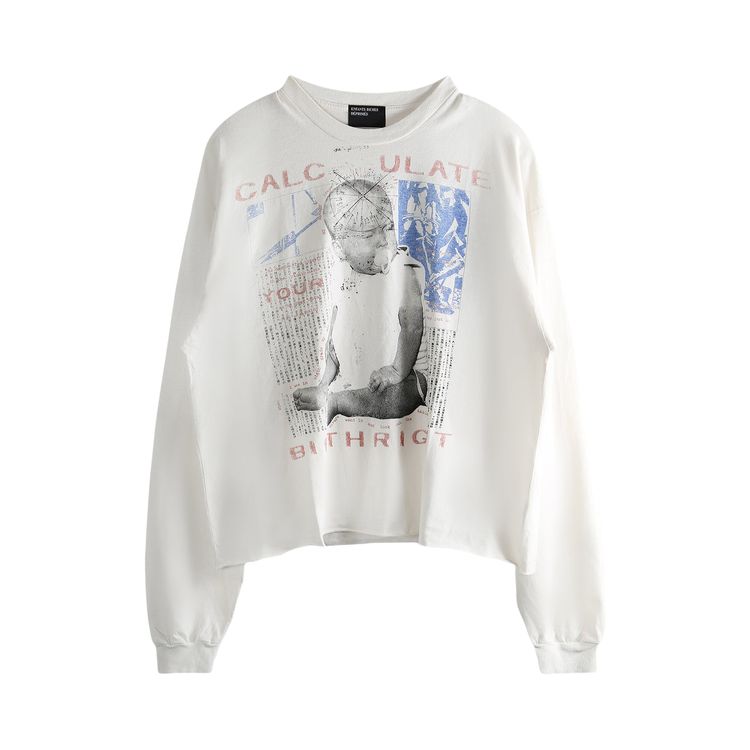 Enfants Riches Deprimes Calculate Your Birthright Long Sleeve T Shirt Faded White