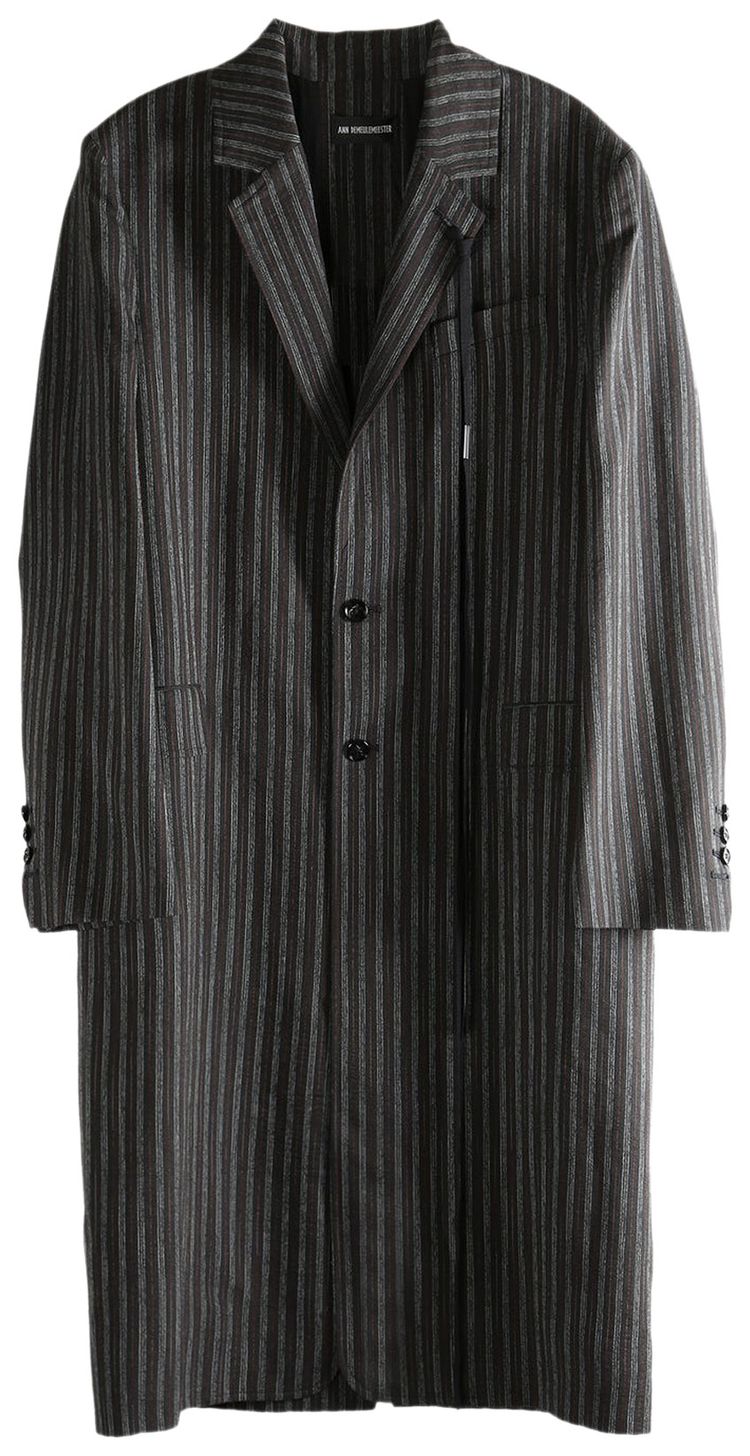 Ann Demeulemeester BAAF Straight Tailored Coat BlackWhiteRed