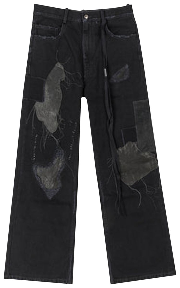 Ann Demeulemeester Modest 5 Pocket Relaxed Bootcut Trouser Faded Black