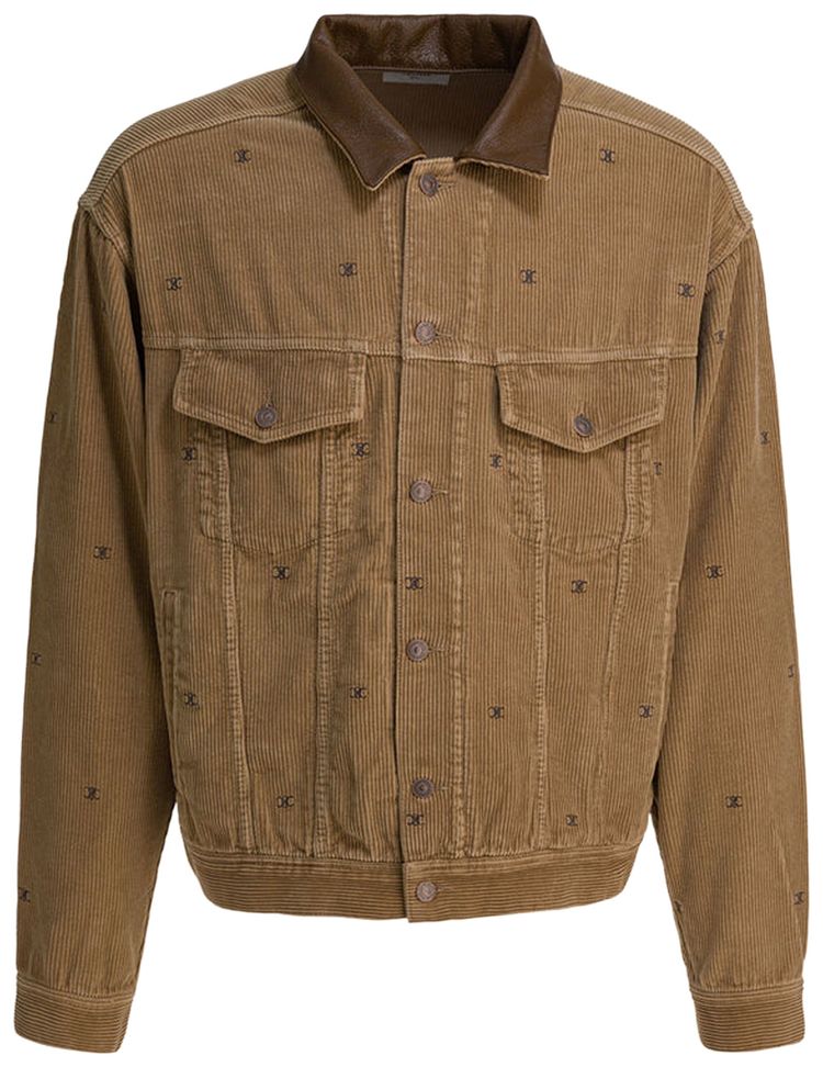 CELINE Oversized Trucker Jacket Light CoffeeLight Stone Wash