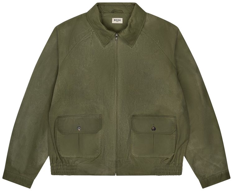 Bode Waxed Coachs Jacket Light Green