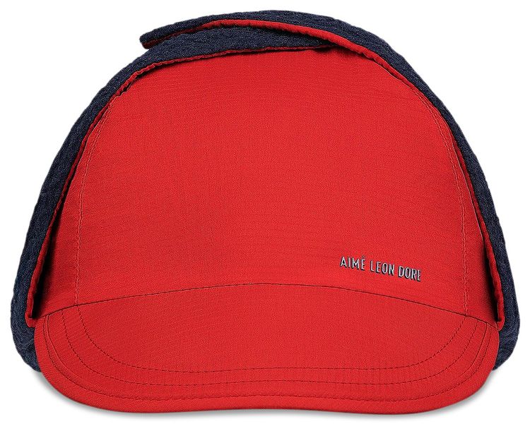 Aime Leon Dore Fleece Lined Earflap Hat Equestrian Red