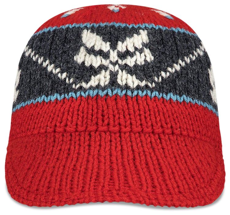 Aime Leon Dore Hand Knit Heritage Cap Equestrian Red