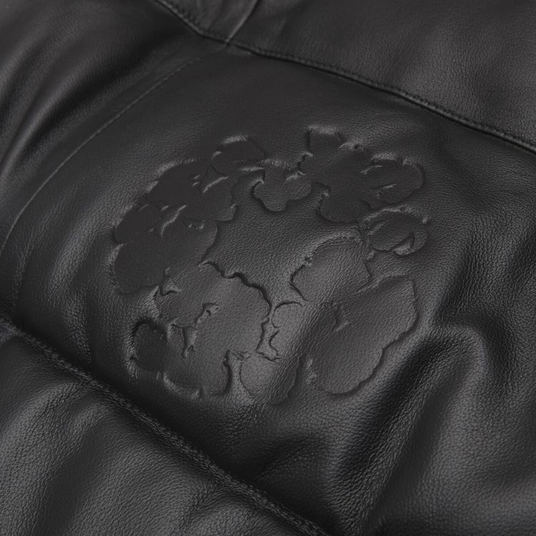 Denim Tears Embossed Leather Wreath Puffer Black