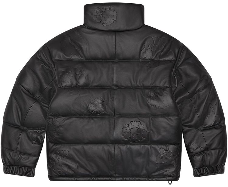 Denim Tears Embossed Leather Wreath Puffer Black