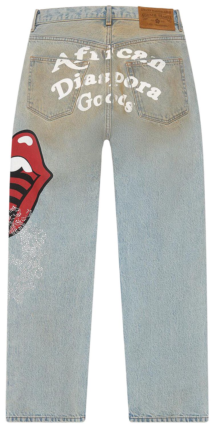 Denim Tears Rolling Stones AOP Denim Pant Light Wash