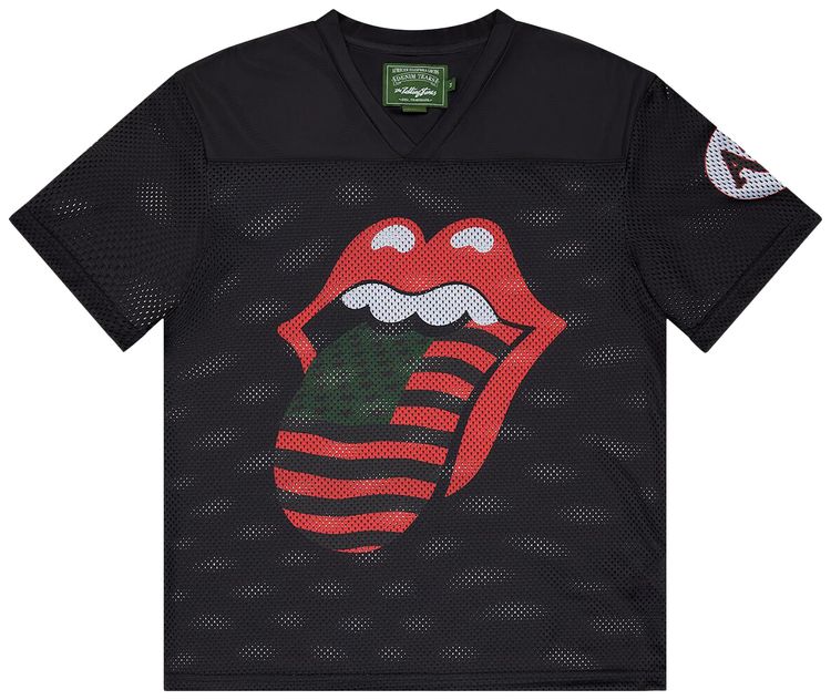 Denim Tears Rolling Stones Football Jersey Black