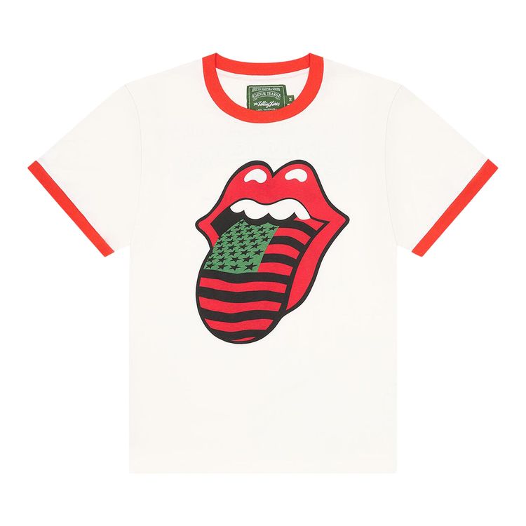 Denim Tears Rolling Stones Ringer Tee White