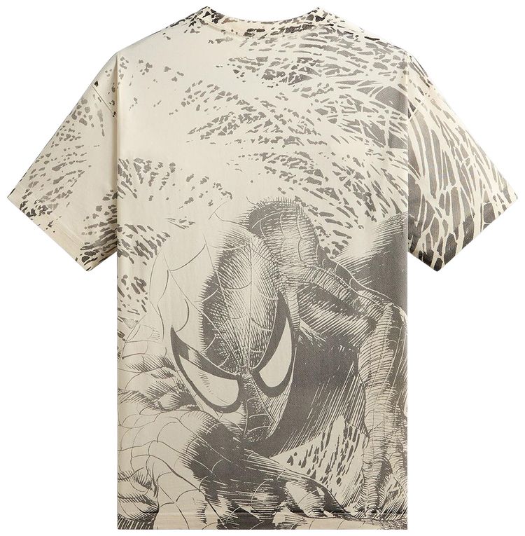 Kith x Marvel Spiderman All Over Printed Vintage Tee Black