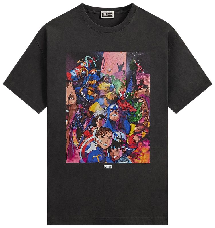Kith x Marvel vs Capcom Heroes Vs Street Fighter Vintage Tee Black