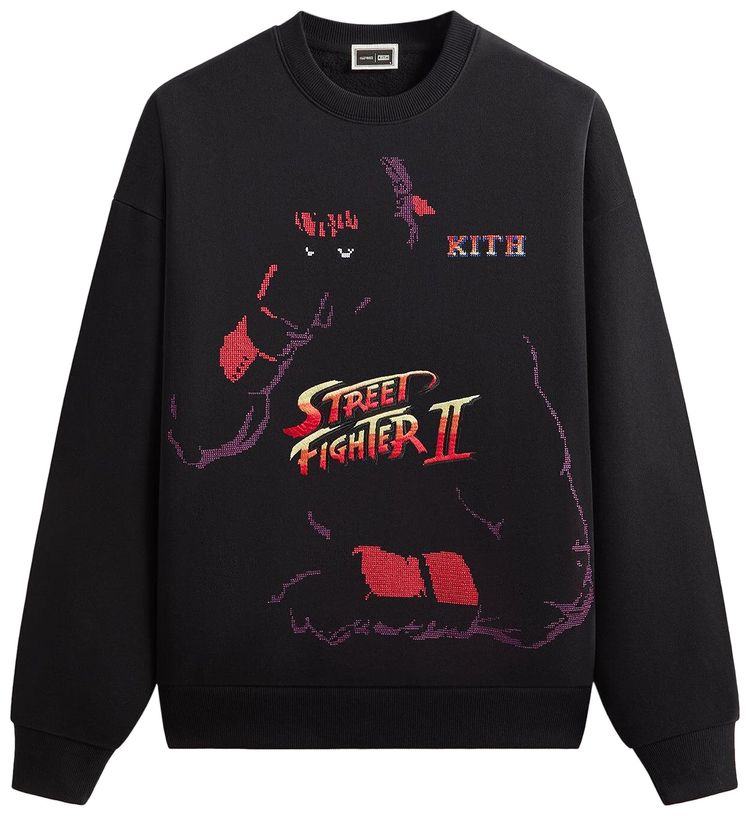 Kith x Capcom Ryu Vintage Nelson Crewneck Black