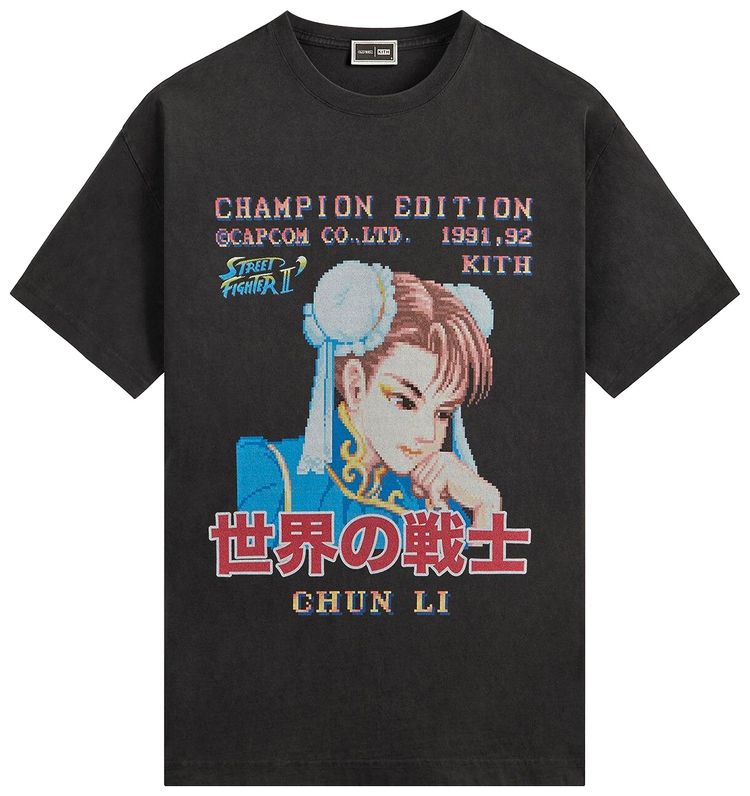 Kith x Capcom Chun Li Champion Edition Vintage Tee Black