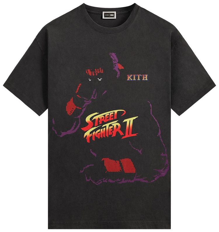 Kith x Capcom Ryu Needle Point Vintage Tee Black