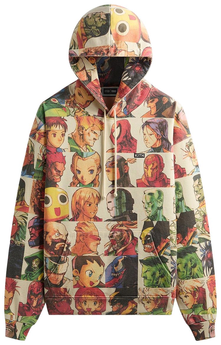 Kith x Marvel vs Capcom Fighter All Over Printed Vintage Nelson Hoodie Sandrift