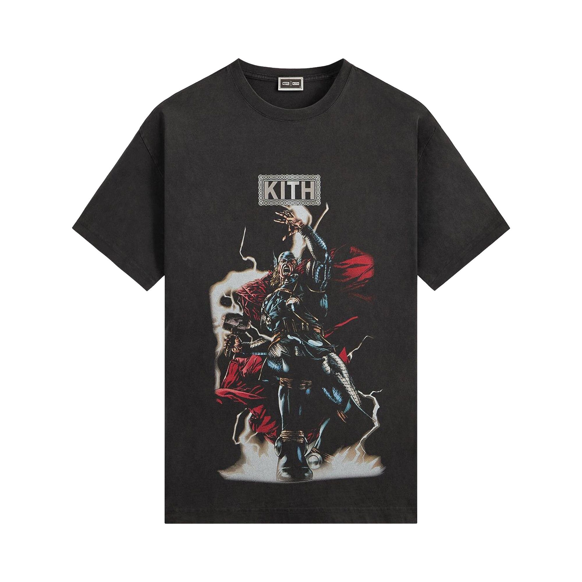 Buy Kith x Marvel Thor Vintage Tee 'Black' - KHM034329 001 | GOAT