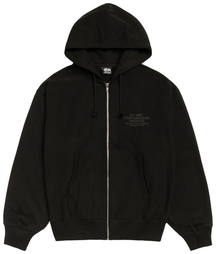 Stussy International Designs Zip Hoodie Black