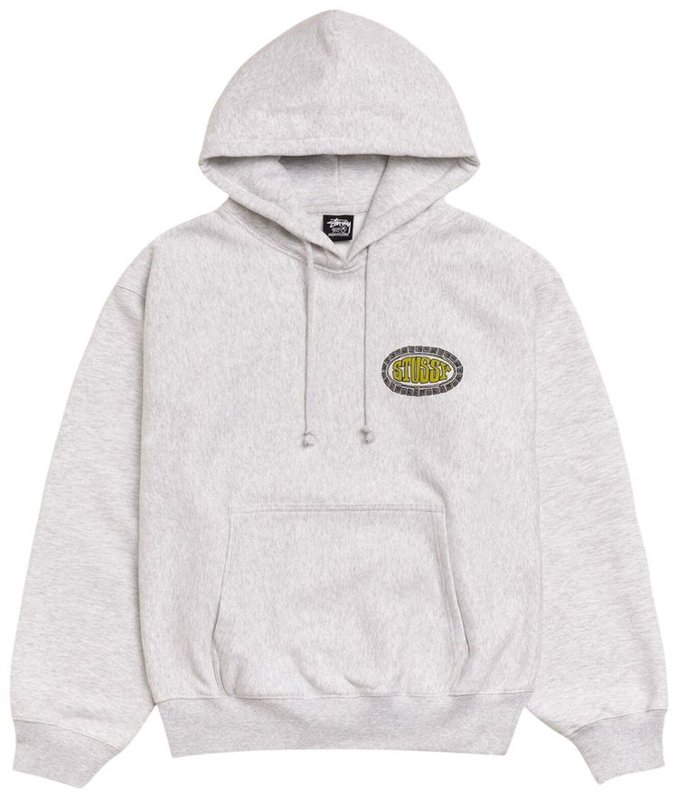 Stussy Tile Oval Hoodie Ash Heather