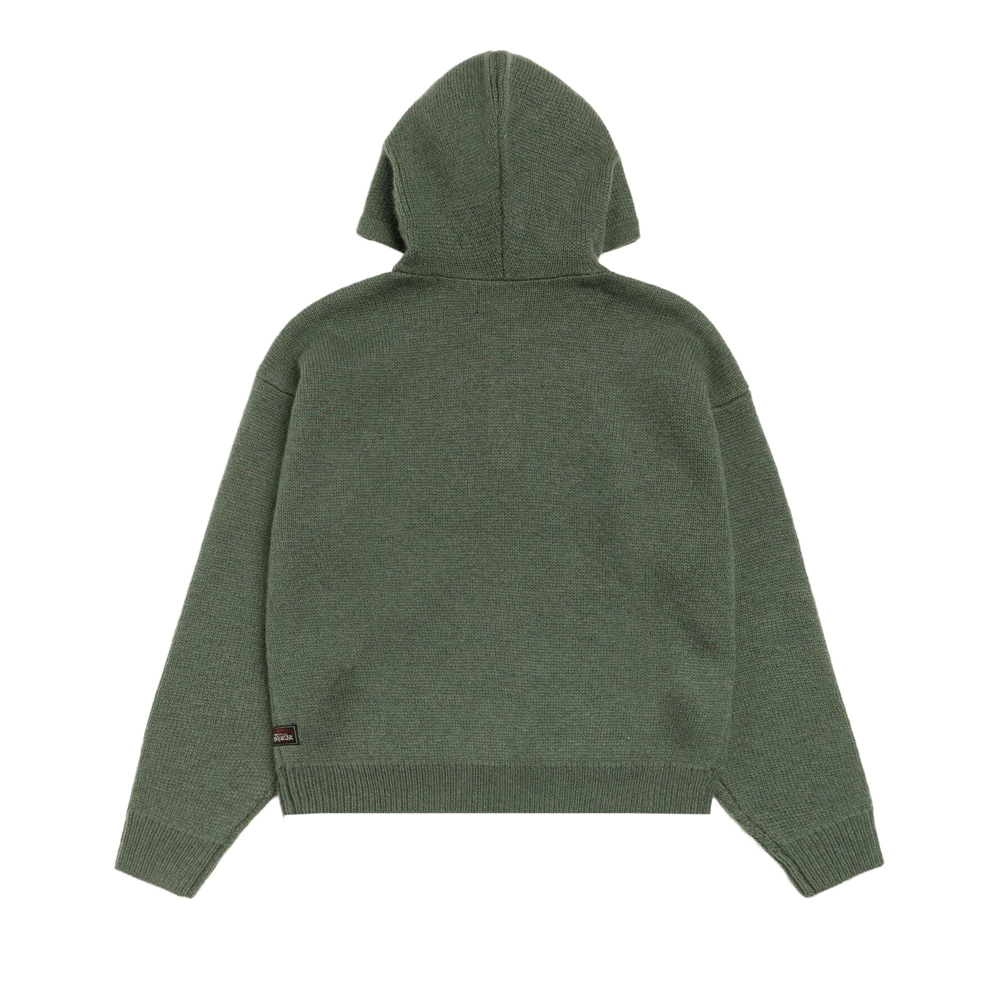 Buy Stussy Quarter Zip Knit Hoodie 'Green' - 117278 GREE | GOAT