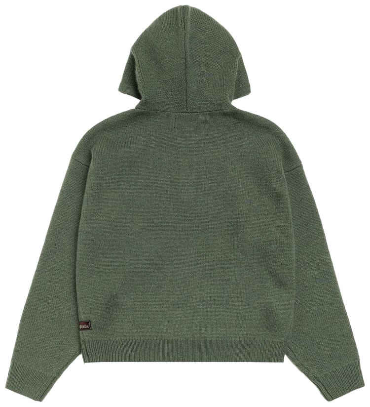 Stussy Quarter Zip Knit Hoodie Green