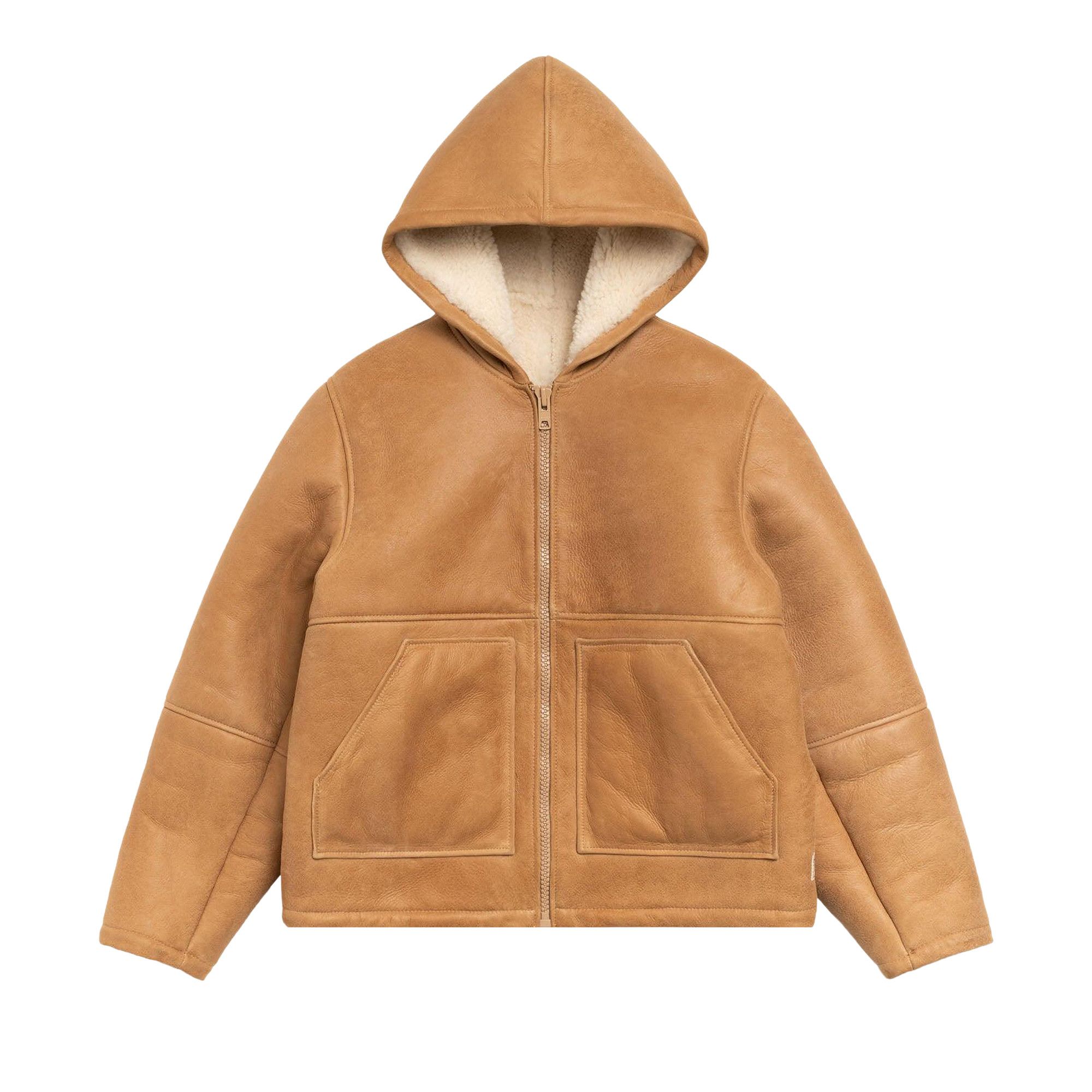 Buy Stussy Shearling Hooded Jacket 'Tan' - 115920 TAN | GOAT