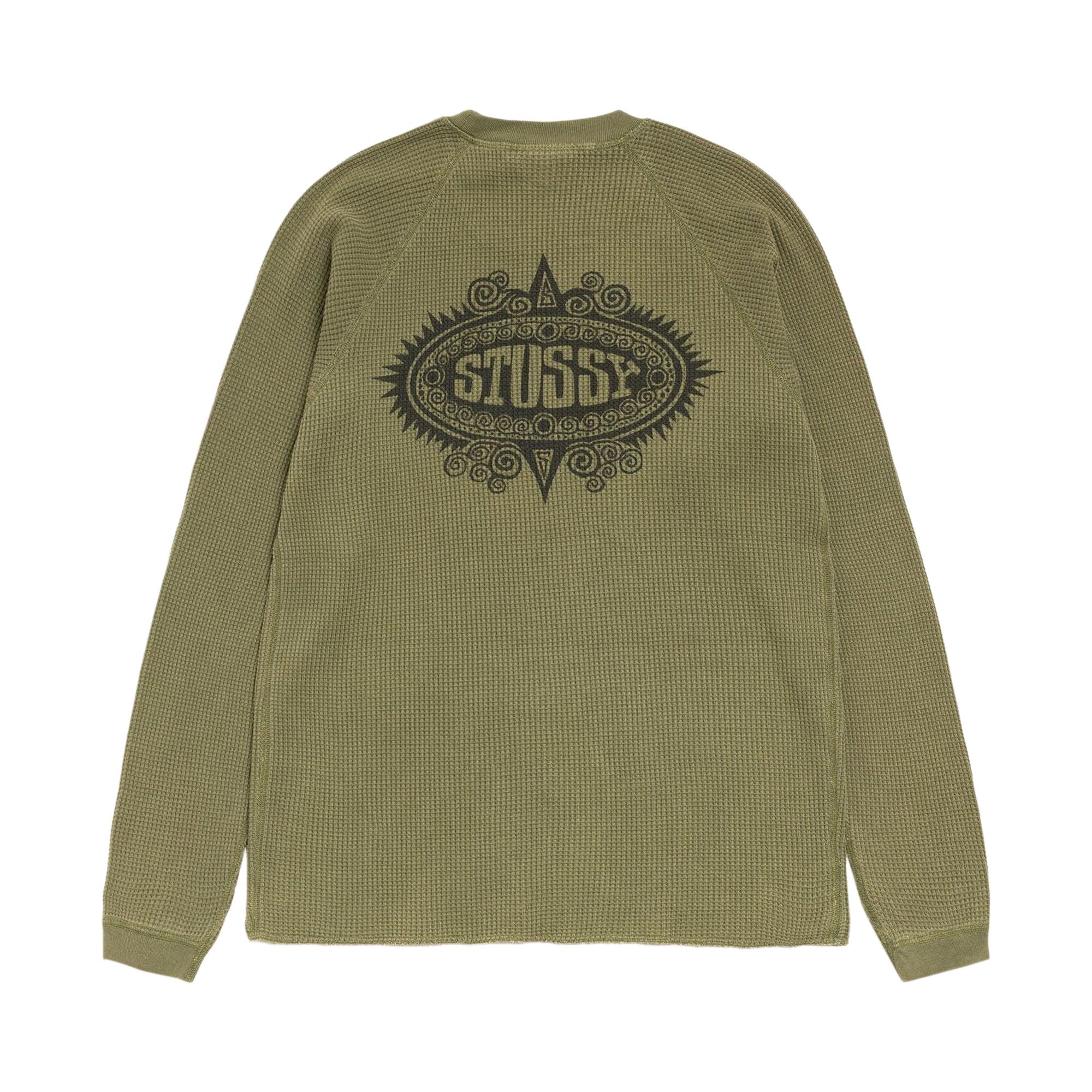 Buy Stussy Mantra Raglan Thermal 'Olive' - 1140395 OLIV | GOAT