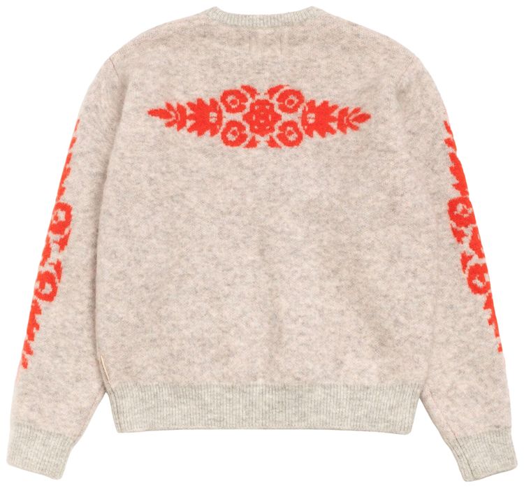 Stussy Mohair Flower Sweater Grey Heather