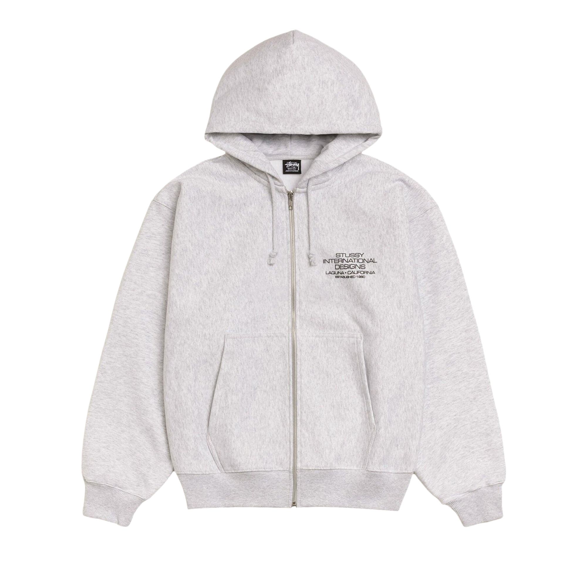 Buy Stussy International Designs Zip Hoodie 'Ash Heather