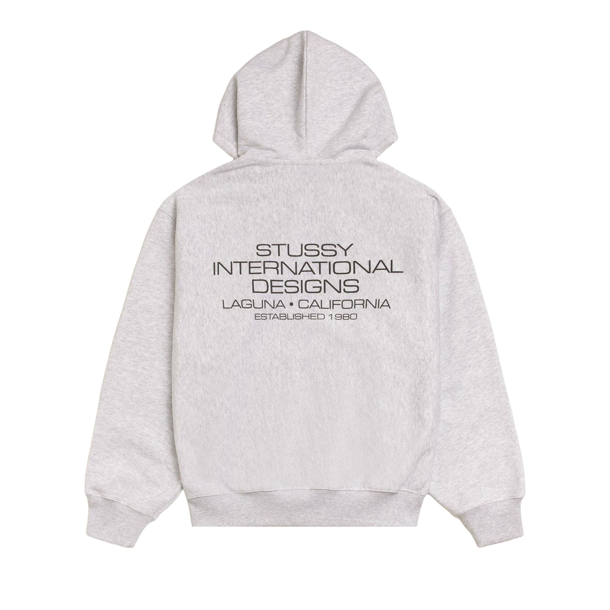 Buy Stussy International Designs Zip Hoodie 'Ash Heather