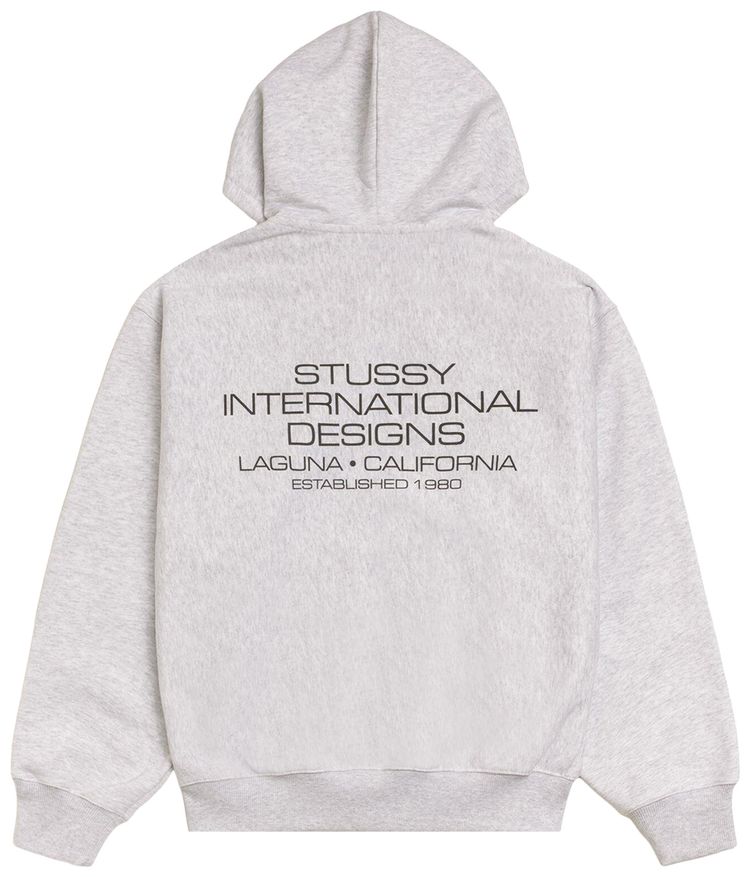 Stussy International Designs Zip Hoodie Ash Heather