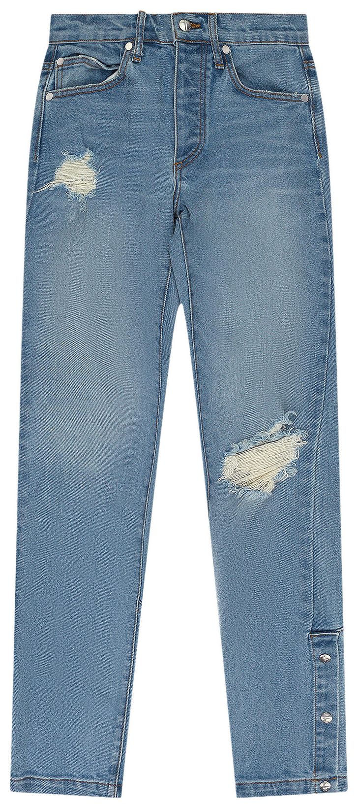 Rhude Snap Denim Straight Fit Jeans Blue