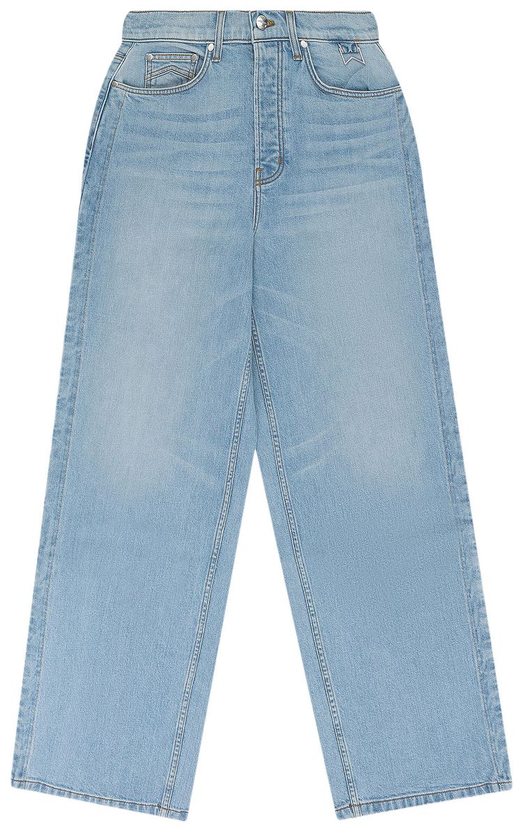 Rhude 90s Traxedo Denim Straight Fit Jeans Light Wash
