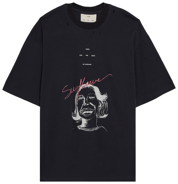 Song for the Mute Sunflower Oversized Tee Navy